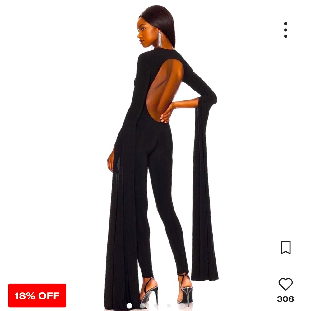 Norma Kamali Ribbon Sleeve Catsuit
